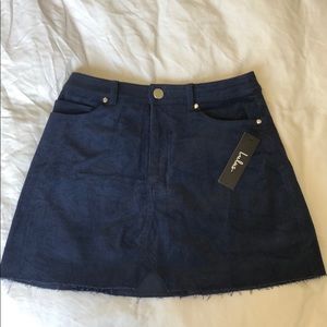 Navy Blue Corduroy Skirt